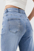 Afterlight Wide Straight Leg Jeans - Light Blue