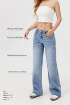 Mars Power Dusk low rise jeans in light blue denim