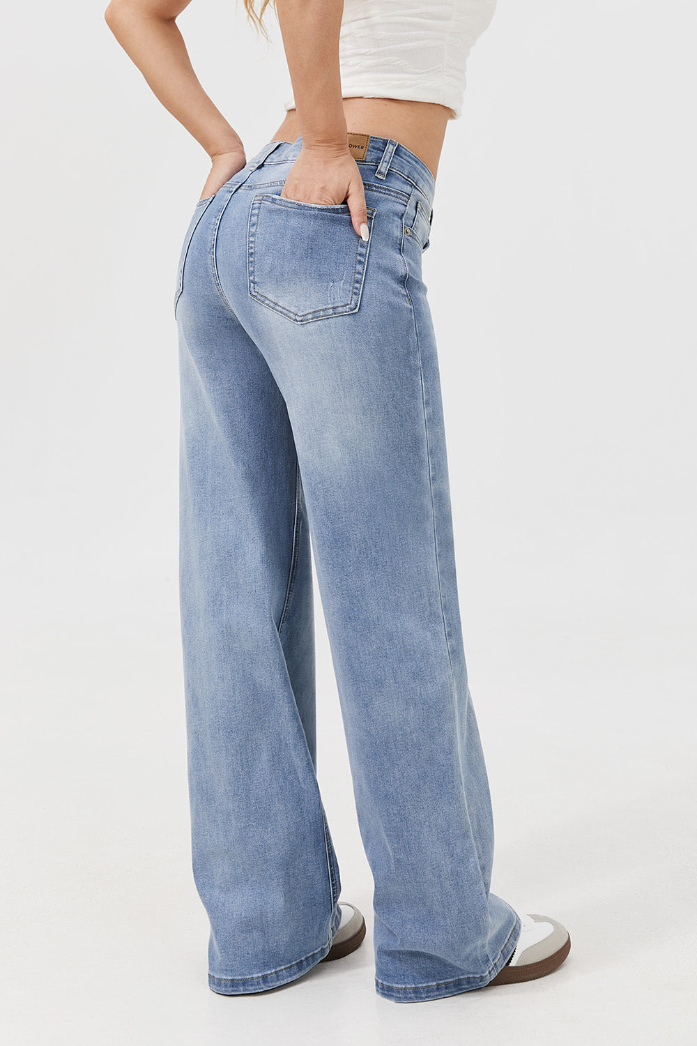 Mars Power Dusk low rise jeans in light blue denim