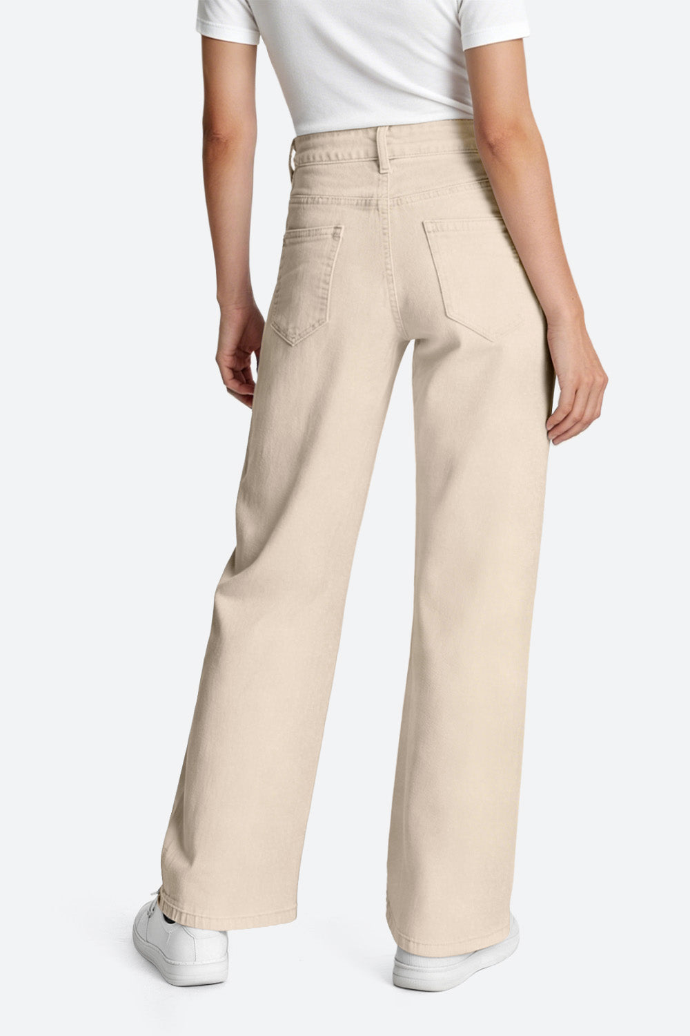 Mars Power Afterlight Wide Straight Leg Jeans - Beige