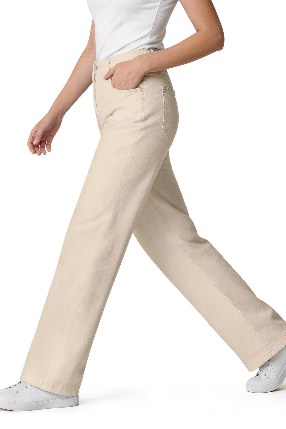 Mars Power Afterlight Wide Straight Leg Jeans - Beige