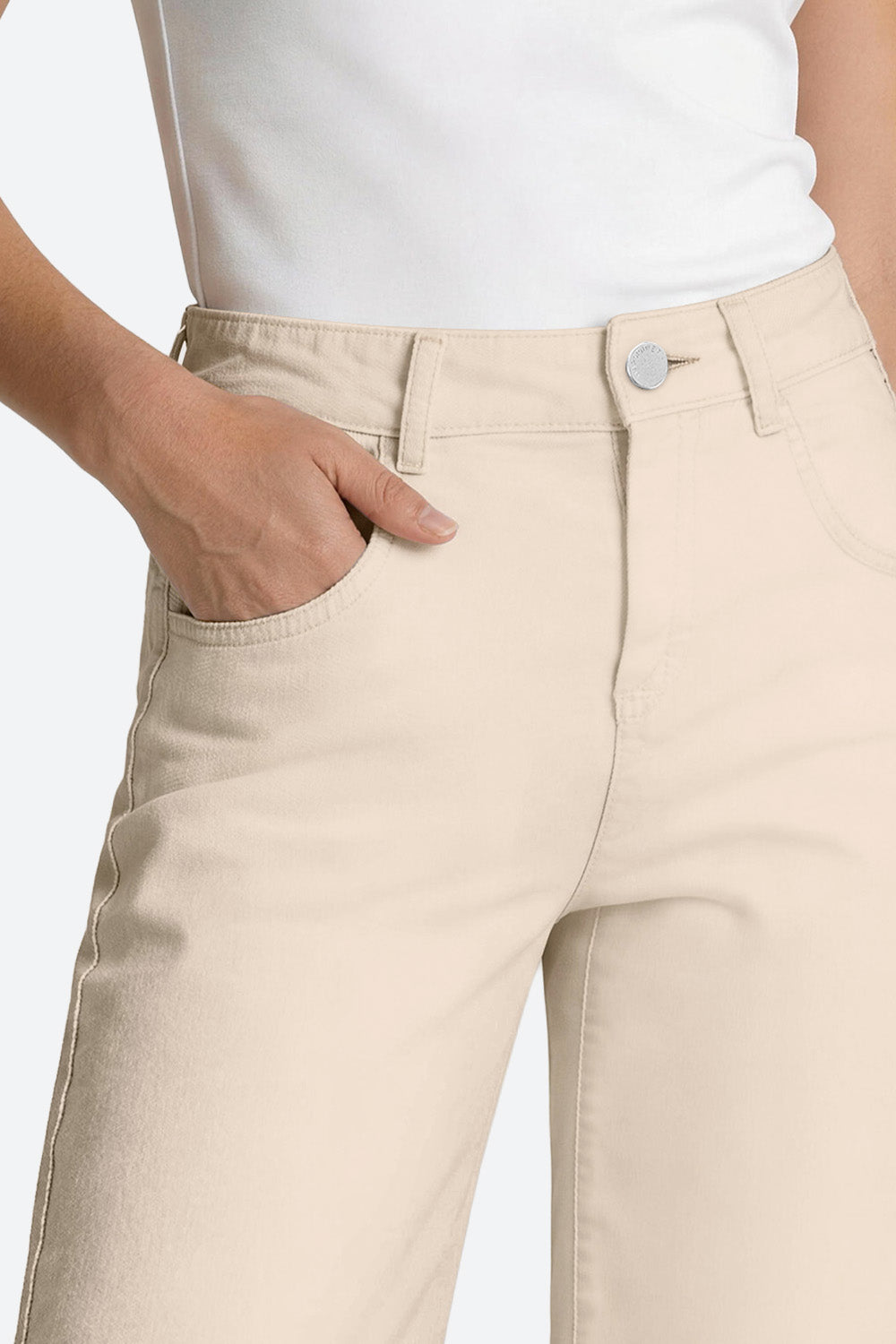 Mars Power Afterlight Wide Straight Leg Jeans - Beige