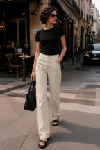 Mars Power Afterlight Wide Straight Leg Jeans - Beige
