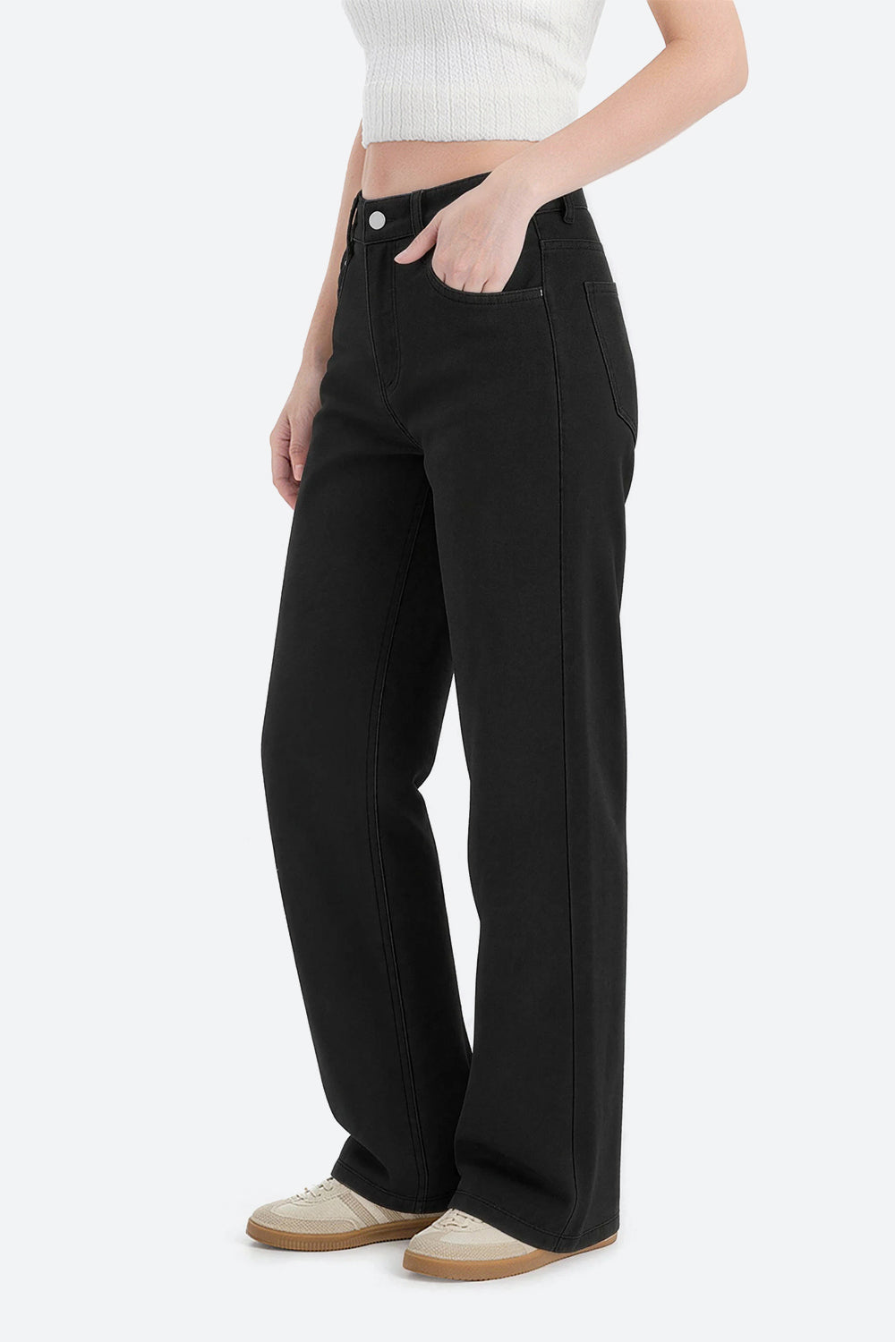 Mars Power Afterlight Wide Straight Leg Jeans - Black