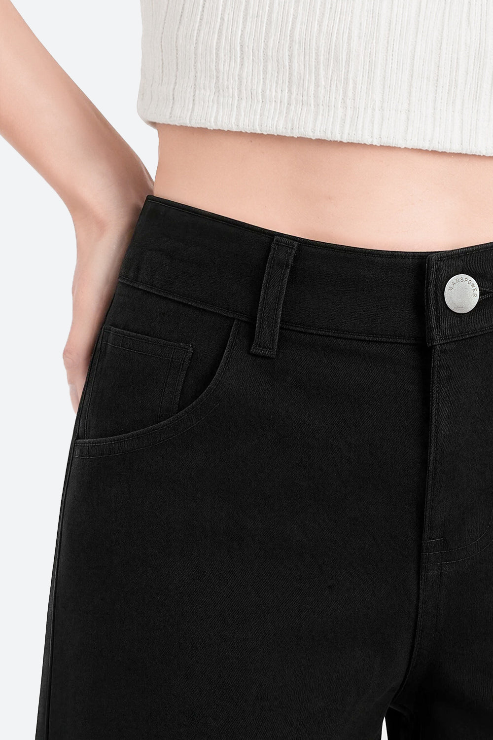 Mars Power Afterlight Wide Straight Leg Jeans - Black