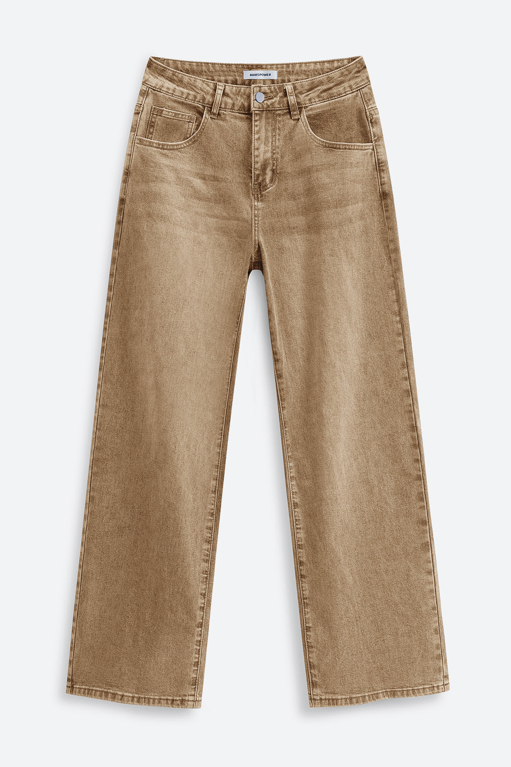 Mars Power Afterlight Wide Straight Leg Jeans - Brown