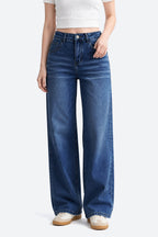 Mars Power Afterlight Wide Straight Leg Jeans - Dark Blue