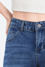 Mars Power Afterlight Wide Straight Leg Jeans - Dark Blue