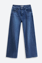 Mars Power Afterlight Wide Straight Leg Jeans - Dark Blue