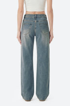 Mars Power Afterlight Wide Straight Leg Jeans - Dusk Blue