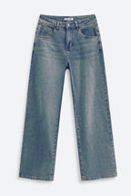 Mars Power Afterlight Wide Straight Leg Jeans - Dusk Blue