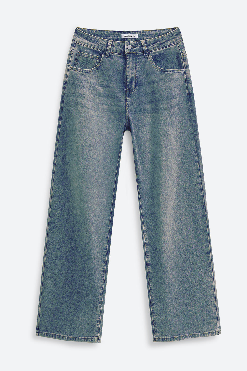 Mars Power Afterlight Wide Straight Leg Jeans - Dusk Blue