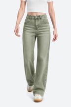 Mars Power Afterlight Wide Straight Leg Jeans - Green