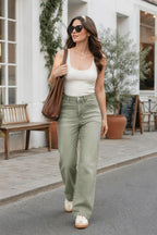 Mars Power Afterlight Wide Straight Leg Jeans - Green