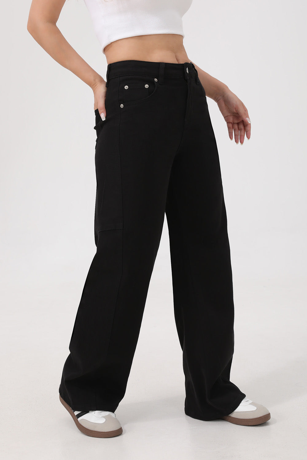 Mars Power Arc Curved barrel jeans for women in denim