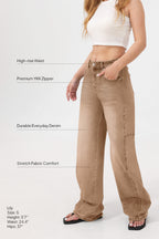 Mars Power Arc Curved barrel jeans for women in denim