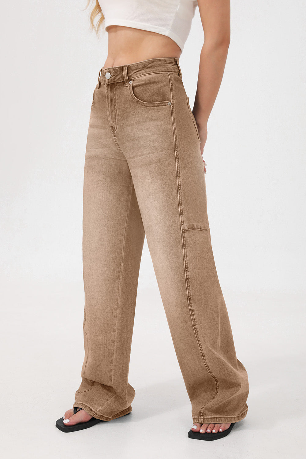 Mars Power Arc Curved barrel jeans for women in denim