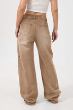 Mars Power Arc Curved barrel jeans for women in denim