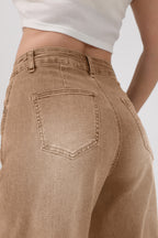 Mars Power Arc Curved barrel jeans for women in denim