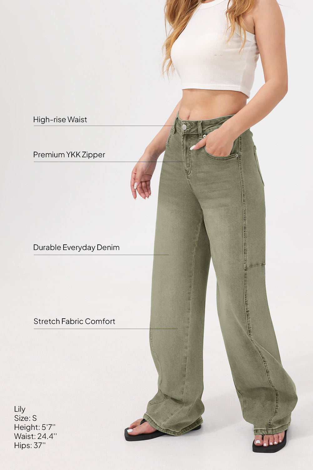 Mars Power Arc Curved barrel jeans for women in denim