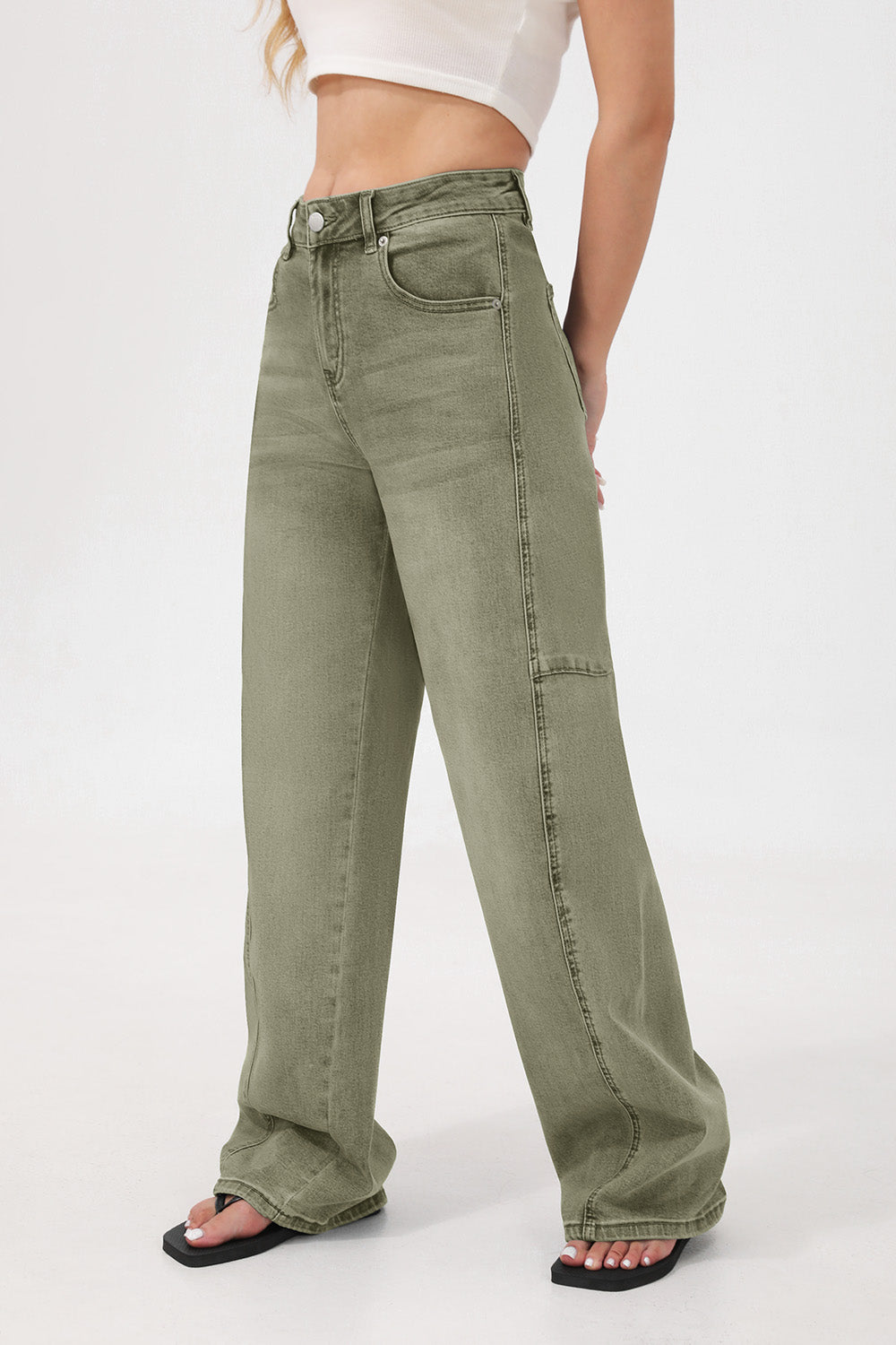Mars Power Arc Curved barrel jeans for women in denim