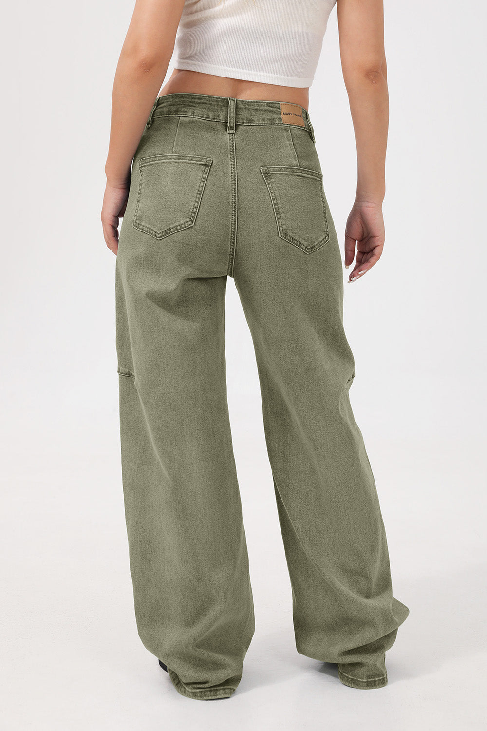 Mars Power Arc Curved barrel jeans for women in denim