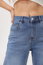 Mars Power Arc Curved barrel jeans for women in denim