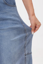 Mars Power Arc Curved barrel jeans for women in denim