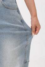 Mars Power Arc Curved barrel jeans for women in denim