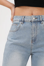 Mars Power Arc Curved barrel jeans for women in denim