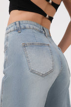 Mars Power Arc Curved barrel jeans for women in denim