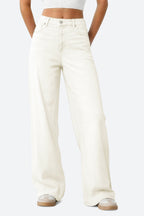 Mars Power Drift baggy wide leg jeans in beige relaxed fit denim