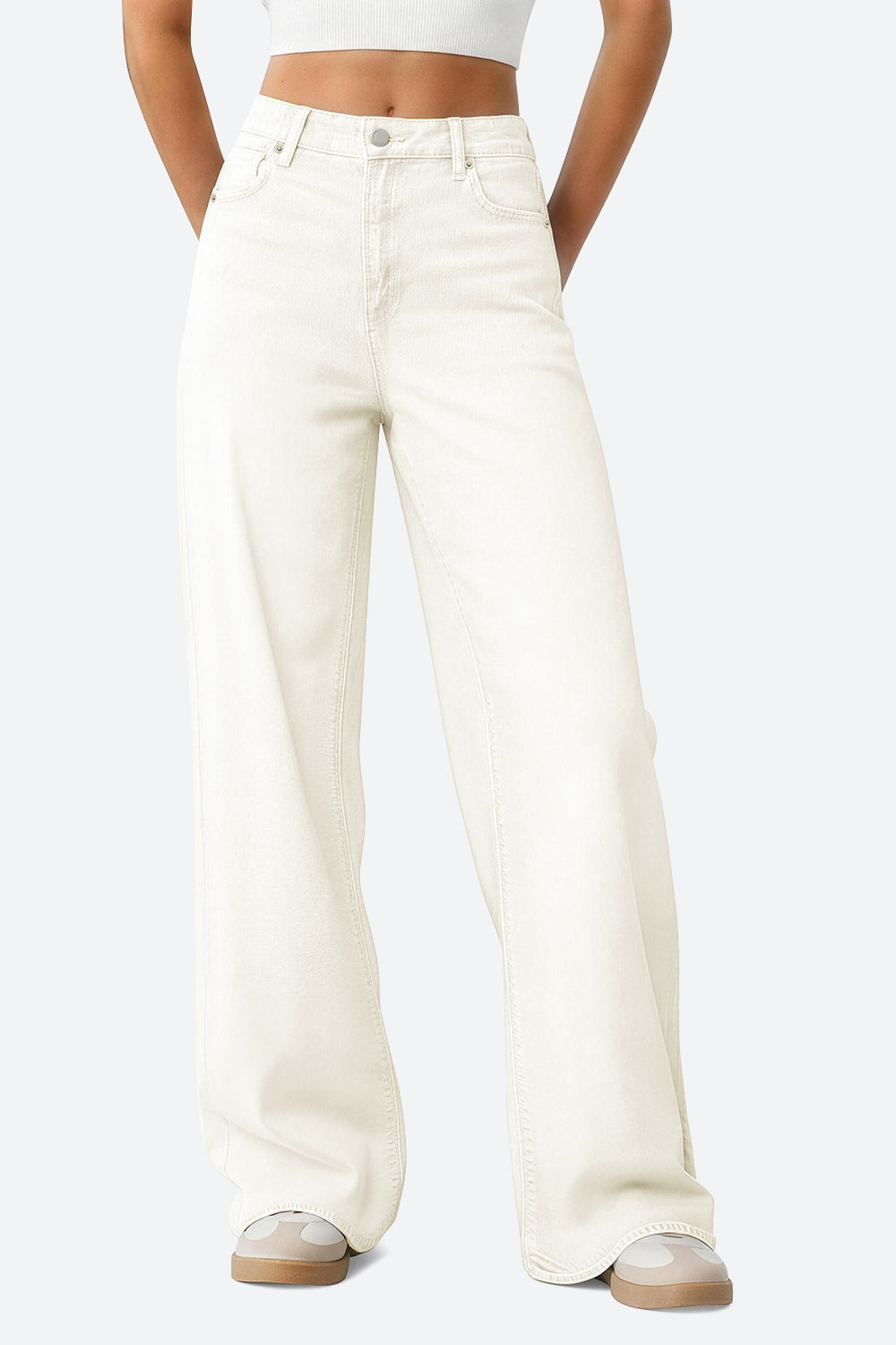 Mars Power Drift baggy wide leg jeans in beige relaxed fit denim
