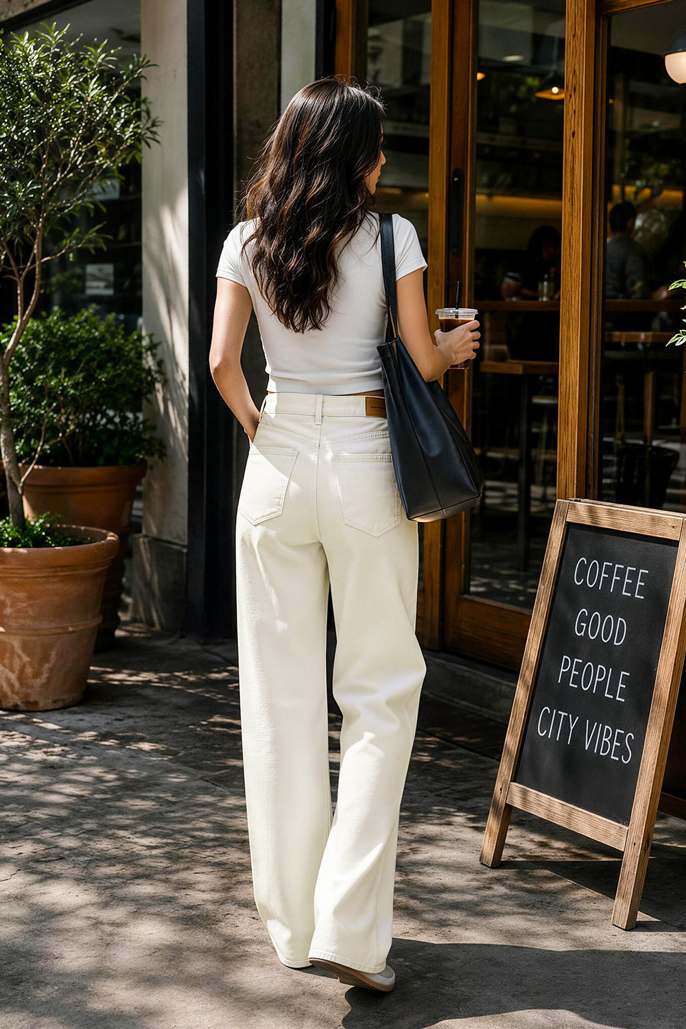 Mars Power Drift baggy wide leg jeans in beige relaxed fit denim