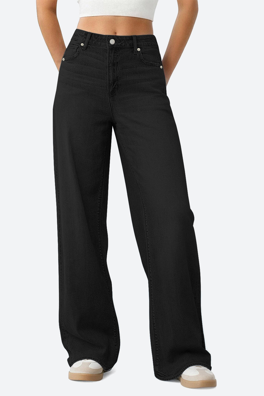 Mars Power Drift baggy wide leg jeans in black relaxed fit denim