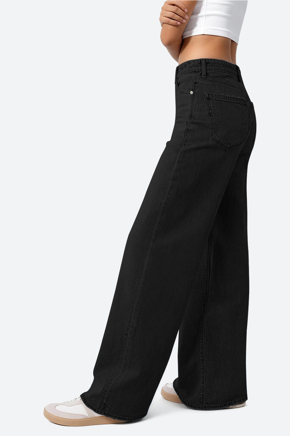 Mars Power Drift baggy wide leg jeans in black relaxed fit denim