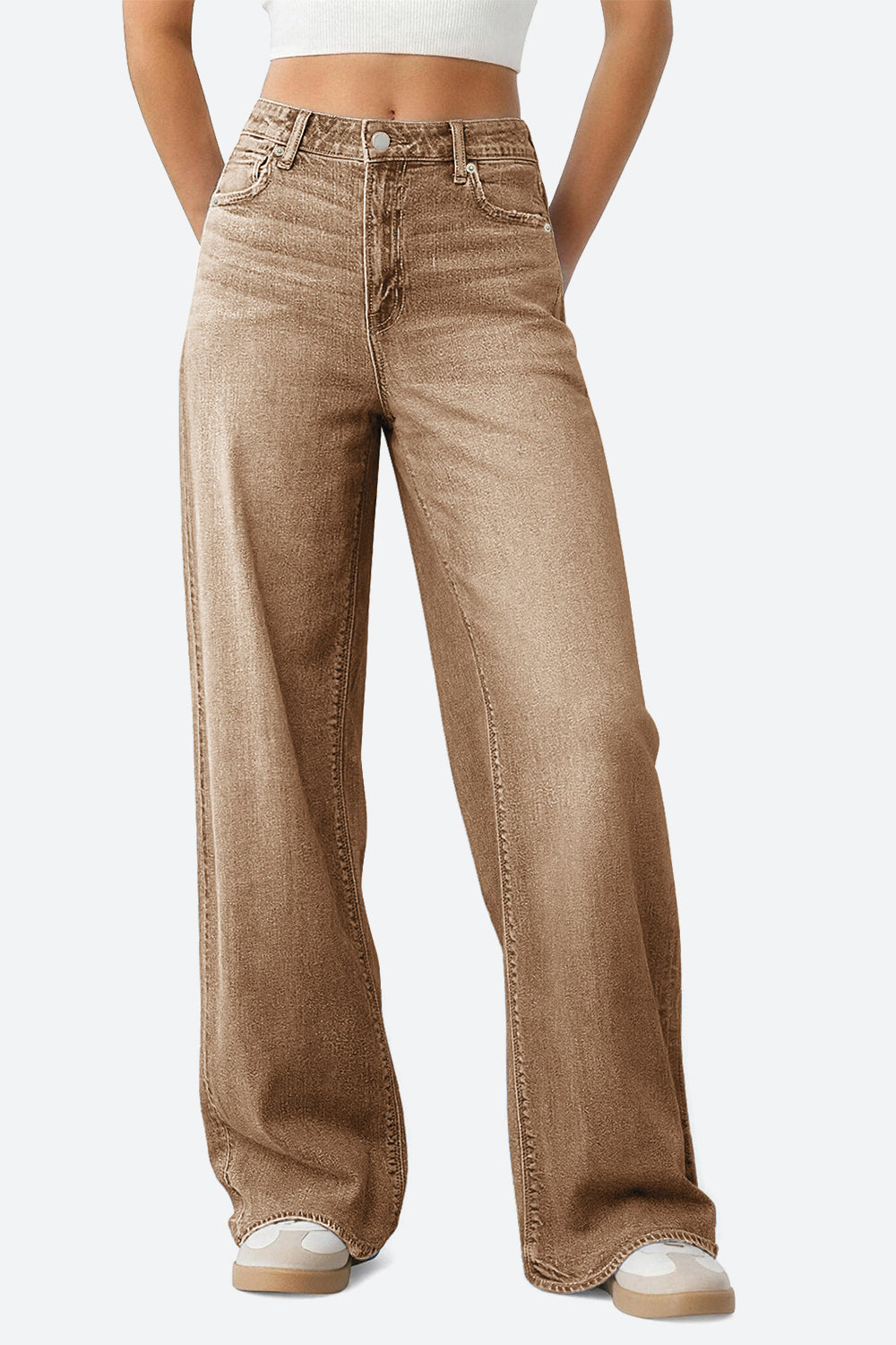 Mars Power Drift baggy wide leg jeans in brown relaxed fit denim