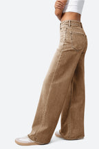 Mars Power Drift baggy wide leg jeans in brown relaxed fit denim