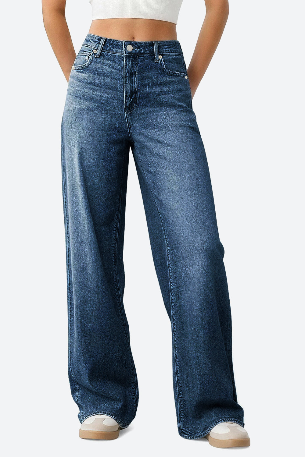 Mars Power Drift baggy wide leg jeans in dark blue relaxed fit denim
