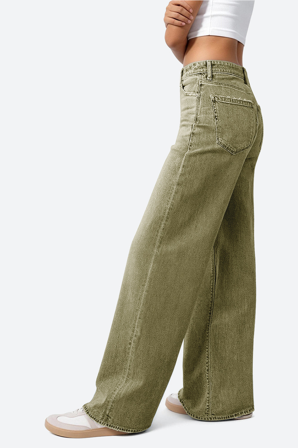 Mars Power Drift baggy wide leg jeans in green relaxed fit denim
