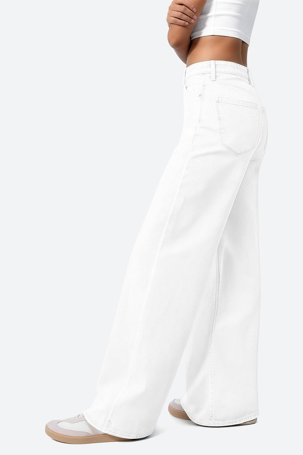 Mars Power Drift baggy wide leg jeans in white relaxed fit denim