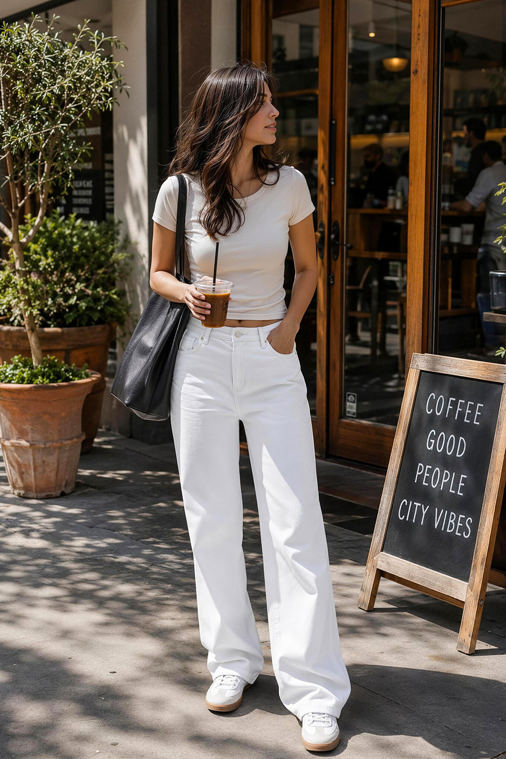 Mars Power Drift baggy wide leg jeans in white relaxed fit denim